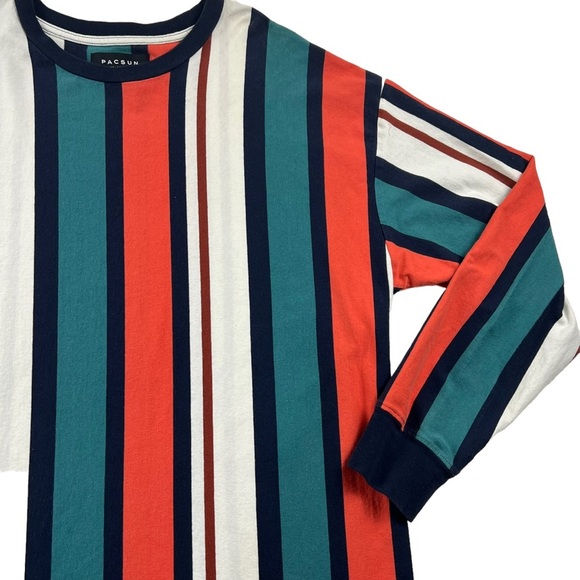Pacsun Striped T Shirt Men's Large Long Sleeves - Picture 2 of 12